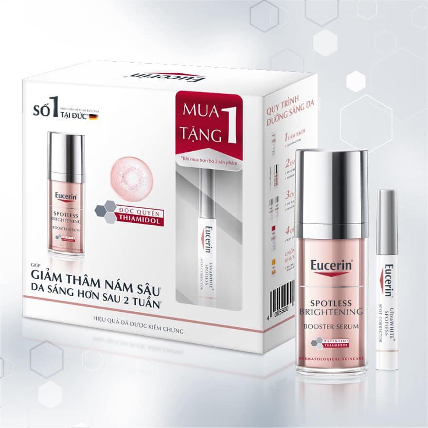 Tinh chất giảm thâm nám Eucerin Spotless Brightening Booster Serum 30m tặng bút chấm giảm thâm nám Eucerin Corrector 5ml