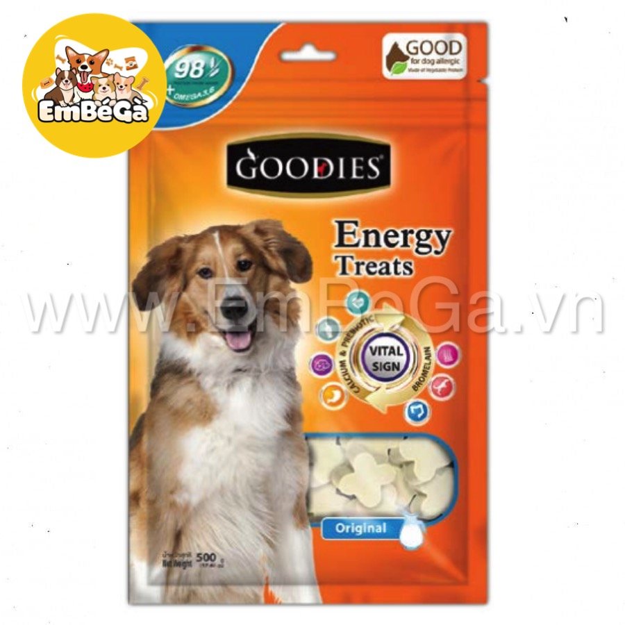 [TỪNG VỊ] GOODIES 500gram BỔ SUNG CANXI CHĂM SÓC RĂNG THƠM MIỆNG CHO CHÓ 500GR TÚI ZIP