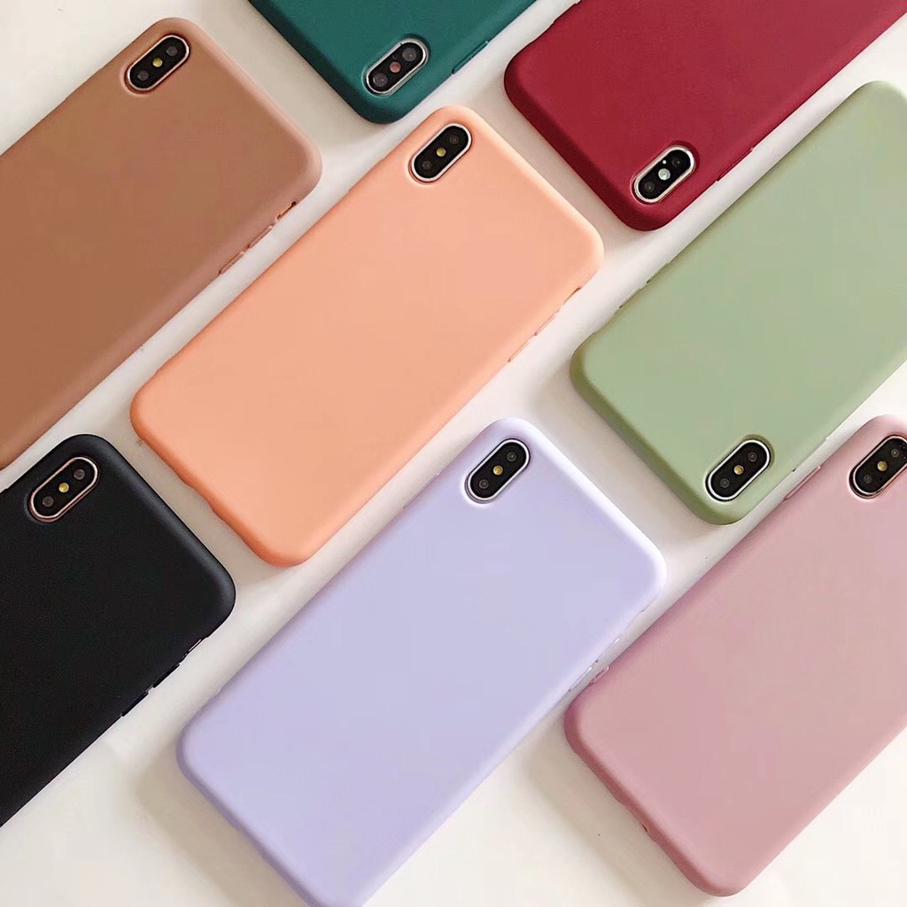 Ốp điện thoại TPU mềm màu trơn chống trầy xước Iphone X XR XS max 6 6S 7 8Plus | BigBuy360 - bigbuy360.vn