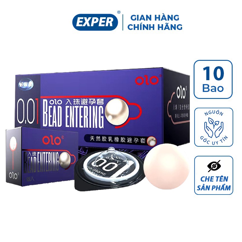 Bao cao su bi lớn OLO 001 Bead Entering, bcs olol siêu mỏng chống xuất tinh sớm kéo dài thời gian