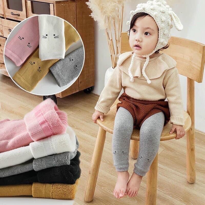 Quần tất len lengging lót lông cho bé/ Quần mèo xù cho bé.