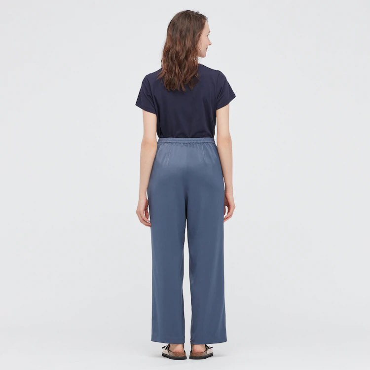 (UNIQLO Nhật chính hãng) Nữ - Quần dài chất satin dáng suông thoải mái