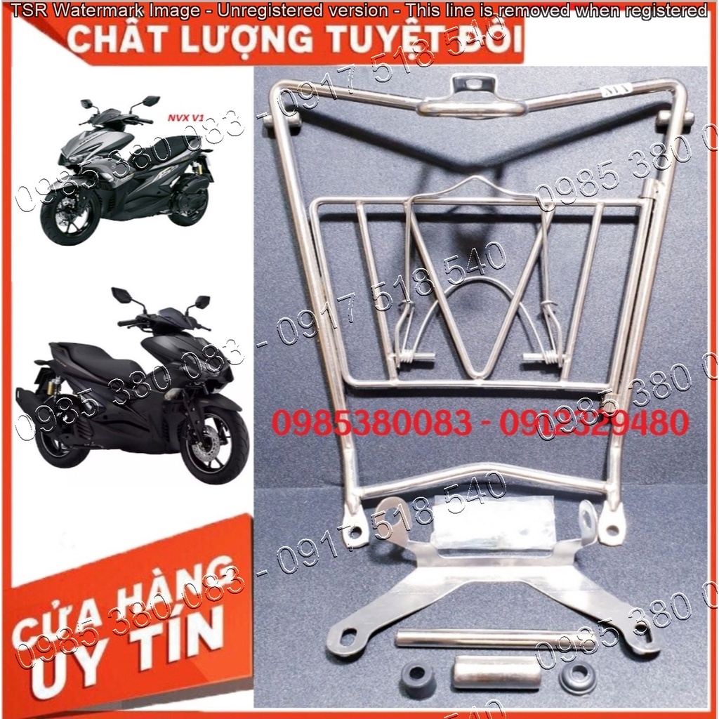 Baga NVX V1 Lượn Giữa INOX Cao Cấp Dày 10 Ly Cho Yamaha NVX 2014 - 2020 (Giá 1 bộ đủ pát ốc)