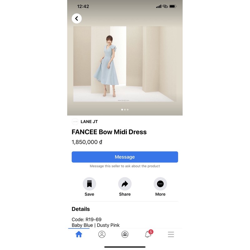 Đầm xanh Lanejt size M