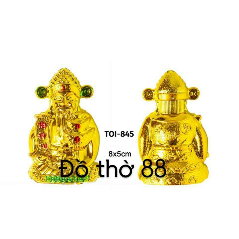 Thần tài vàng lùn xì mạ gắn tháp tỏi trang trí tết