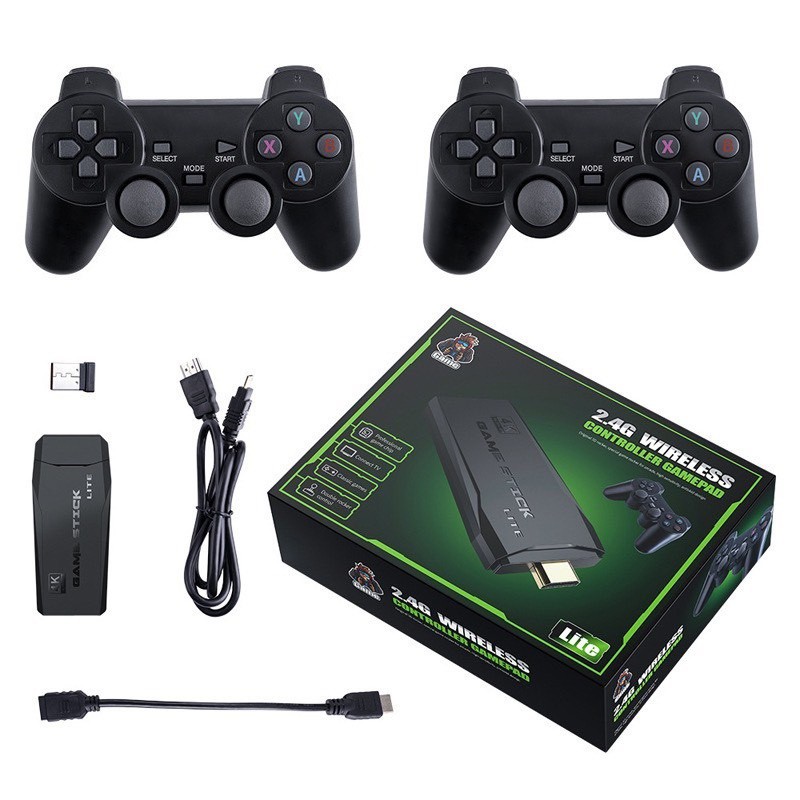 Game Stick 4K HDMI - Máy Chơi Game Điện Tử 4 Nút Cầm Tay Không Dây HDMI PS3000 + Trò Chơi Hỗ Trợ Game CPS/FC/GBA/GB/MD