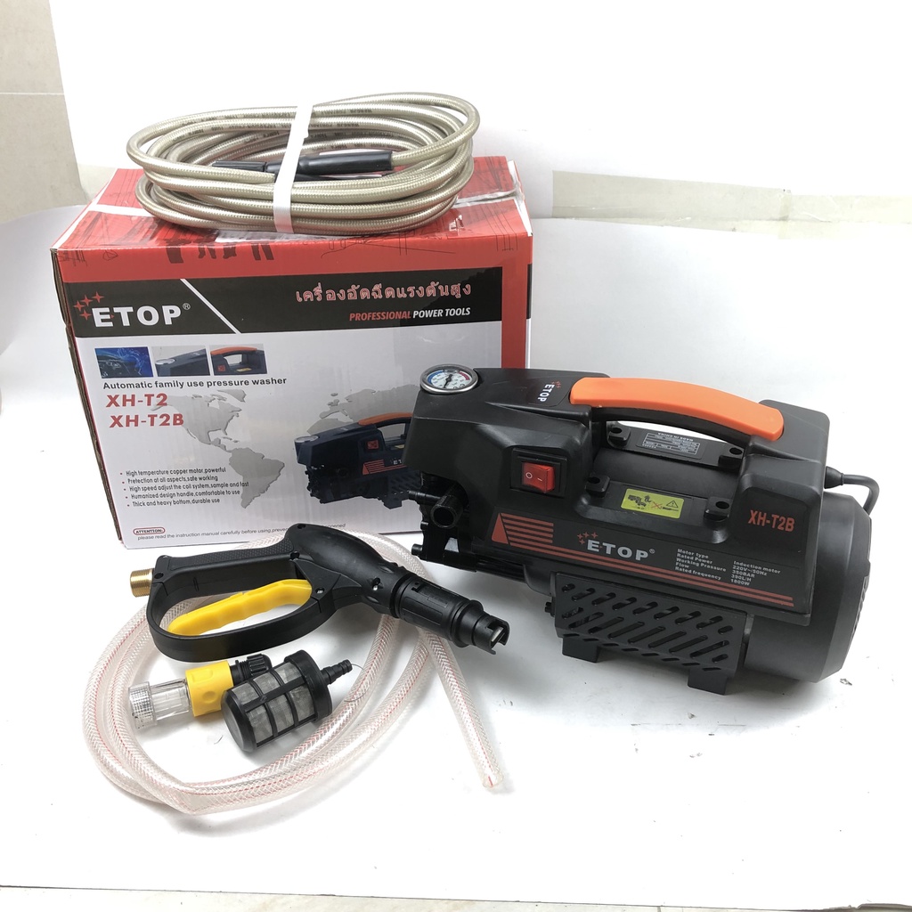 Máy rửa xe áp lực cao Etop XH-T2B 1800W, bảo hành 6 tháng| Tặng bình bọt tuyết