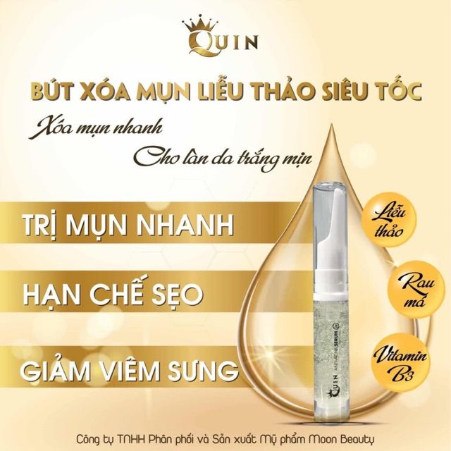 Hỗ trợ trị mụn siêu tốc - Bút Liễu Thảo QUIN - Anti acne serum