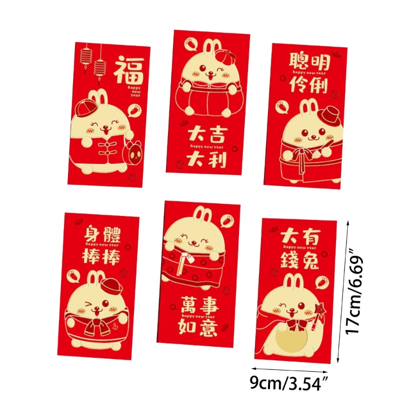 Bao Lì Xì Năm Mới Hình Thỏ Phong Cách Trung Hoa 2023 Cho Bé