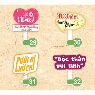 [Hashtag loại dày MS 21-40] Bảng hashtag chụp ảnh đám cưới