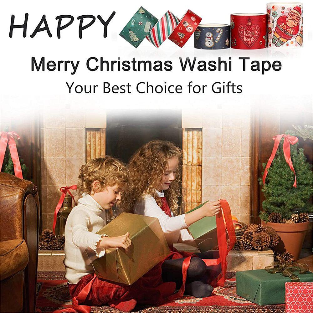 MAG Set 6 Cuộn Băng Dính Washi Dễ Thương Không Độc Hại Trang Trí Giáng Sinh