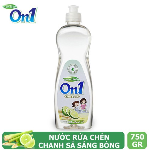 Nước rửa chén On1 hương chanh sả siêu sạch bóng vết dầu mỡ 750g N5204