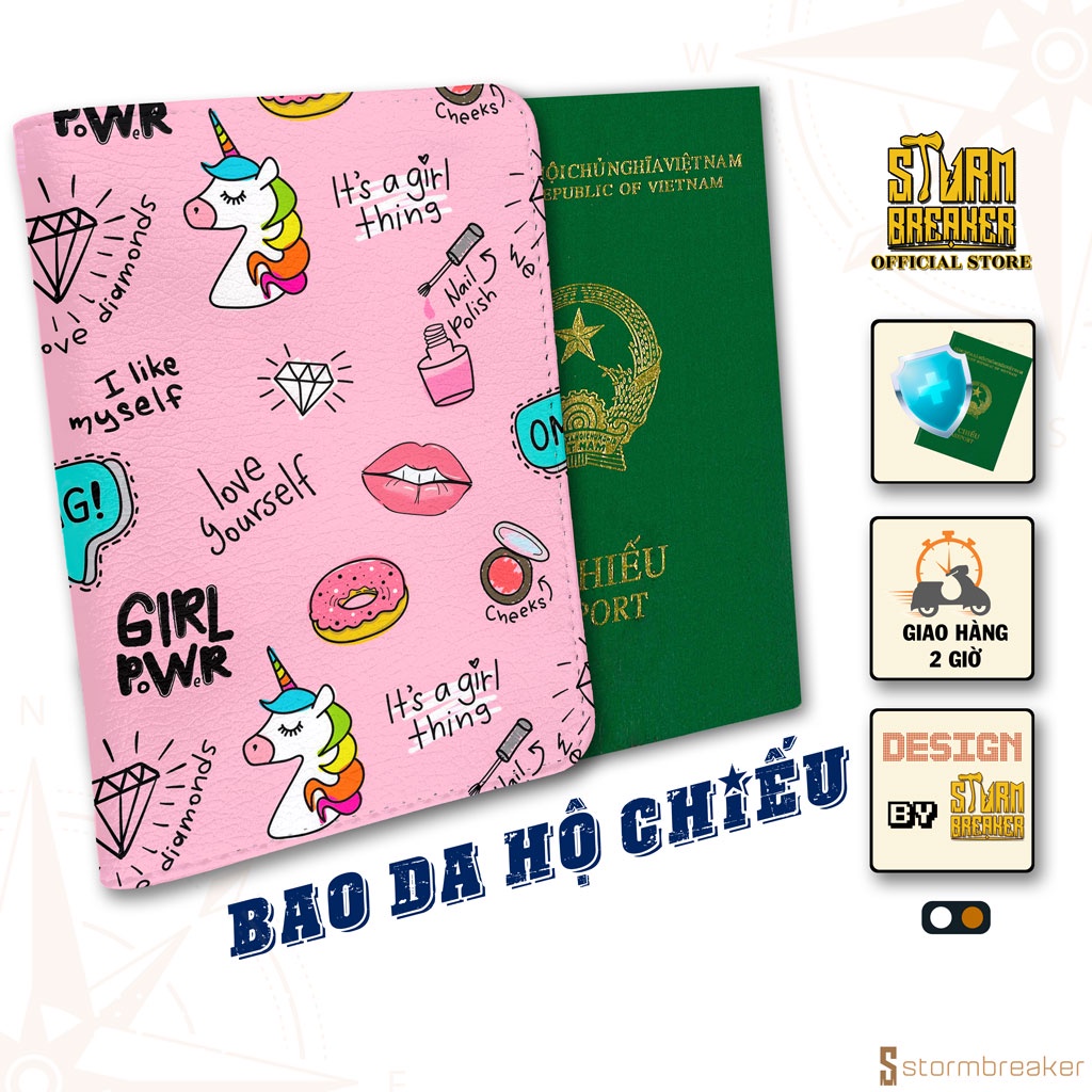 Bao Da Hộ Chiếu - Ví Đựng Passport Du Lịch  Ngựa Một Sừng Unicorn - LT020 STORMBREAKER