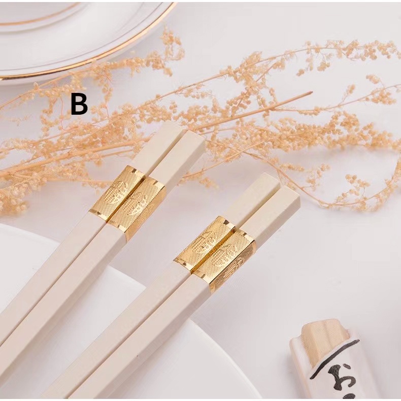 Bộ 1 đôi đũa Chống trượt và nhiệt độ cao du lịch xách tay Đũa hợp kim nhà hàng khách sạn bộ đồ ăn