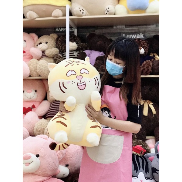 Gấu bông ❤️ Hổ mặt ngáo ❤️ hàng nhập cao cấp đường may mũi chỉ cực sắc nét như hình với 2 khuôn mặt cảm xúc xinh xắn