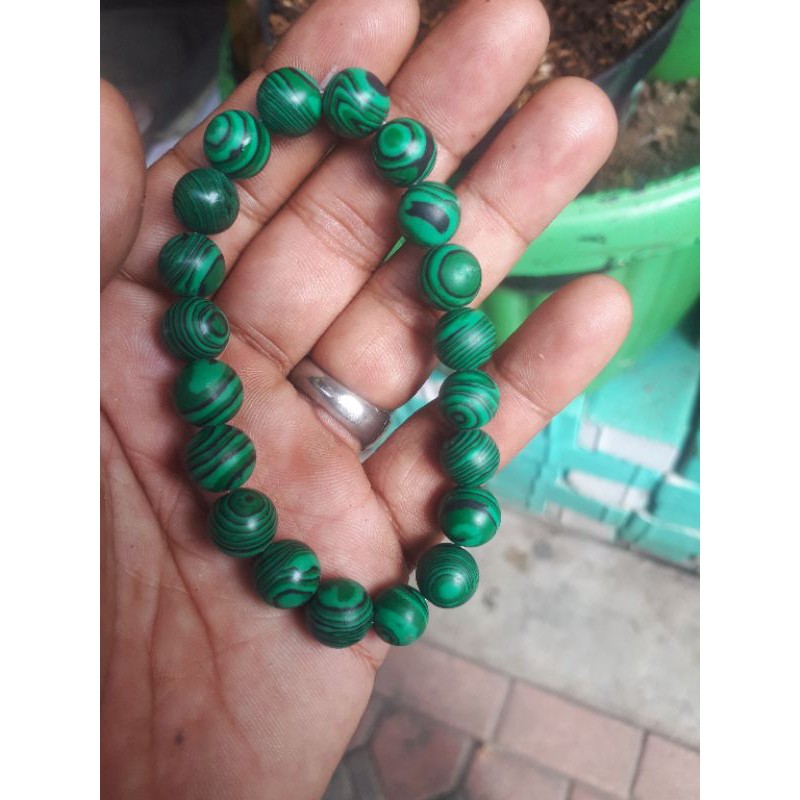 Vòng Tay Chuỗi Hạt Đá malachite Màu Xanh