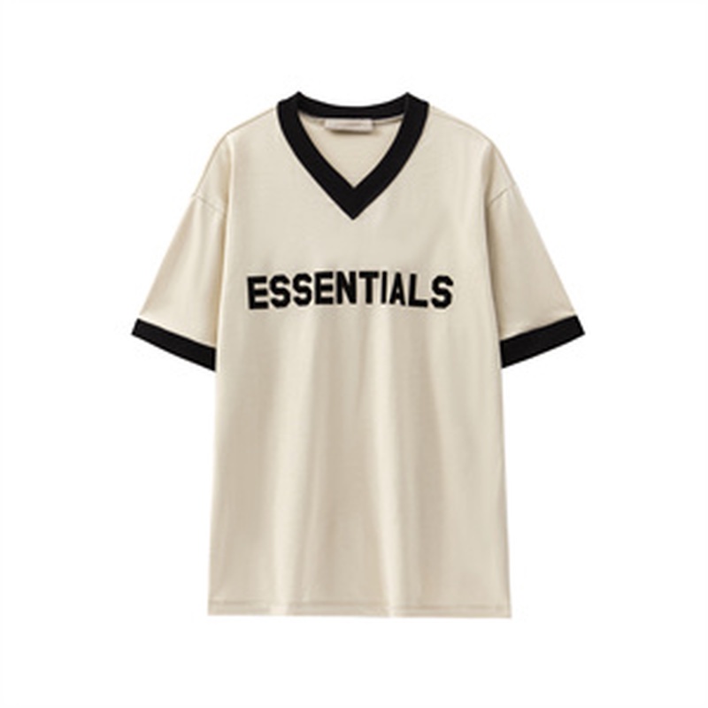 Áo Thun Tay Ngắn Cổ Chữ V Dáng Rộng In Chữ logo FEAR OF GOD ESSENTIALS