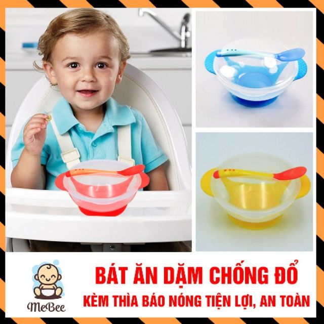Bát ăn dặm kèm thìa cho bé