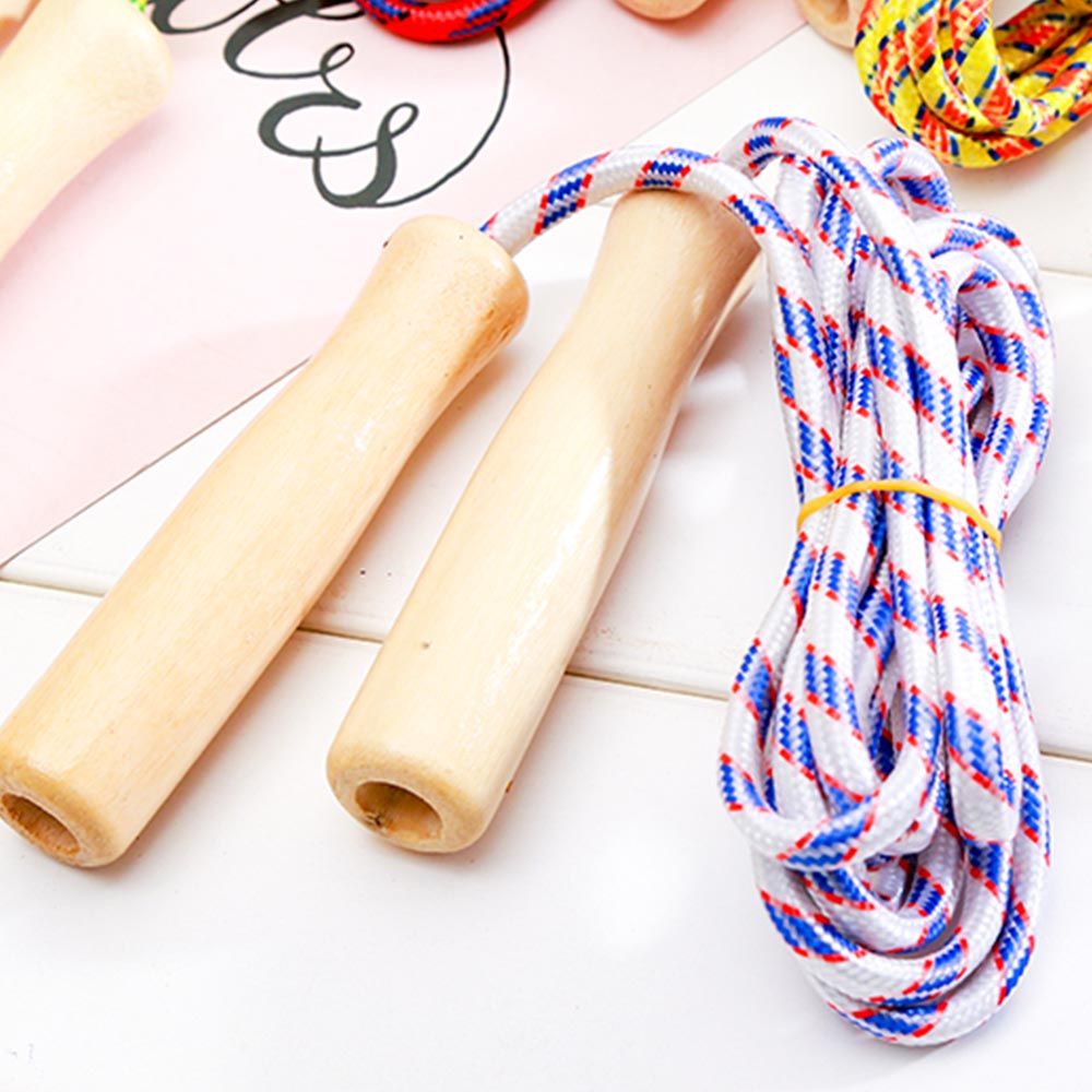 Dây nhảy tập thể dục có tay cầm bằng gỗ dành cho nam nữ