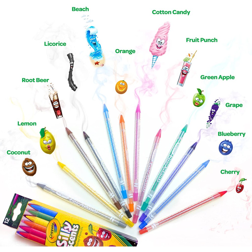 Bút chì 12 màu dạng vặn có mùi hương Crayola