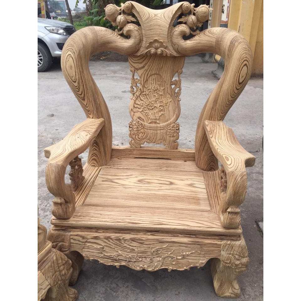 Bộ Bàn Ghế Minh Đào Gỗ Mun Hoa nam phi