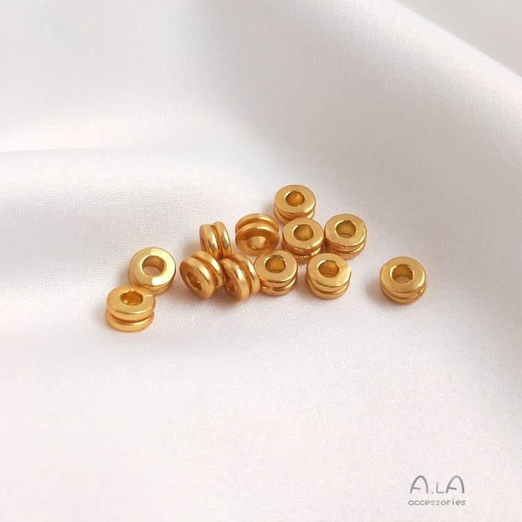 Hạt Cườm Màu Vàng Đồng Hai Lớp Dùng Làm Trang Sức Thủ Công diy