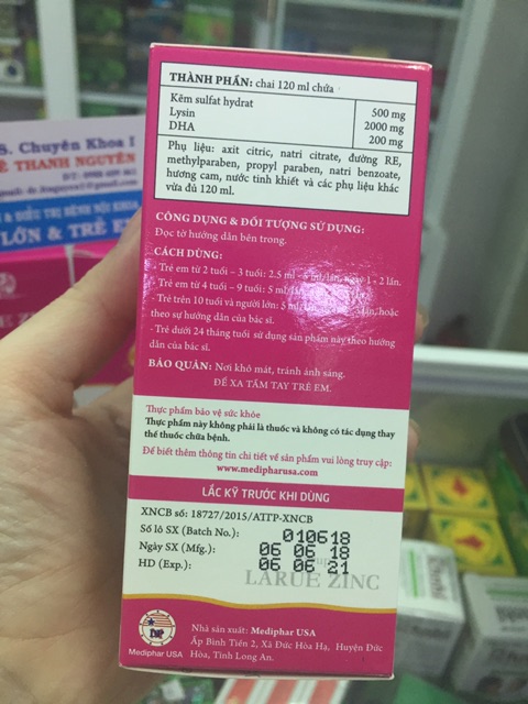 ✅(chính hãng toa bác sĩ) Siro LARUE ZINC-bổ sung kẽm cho bé yêu