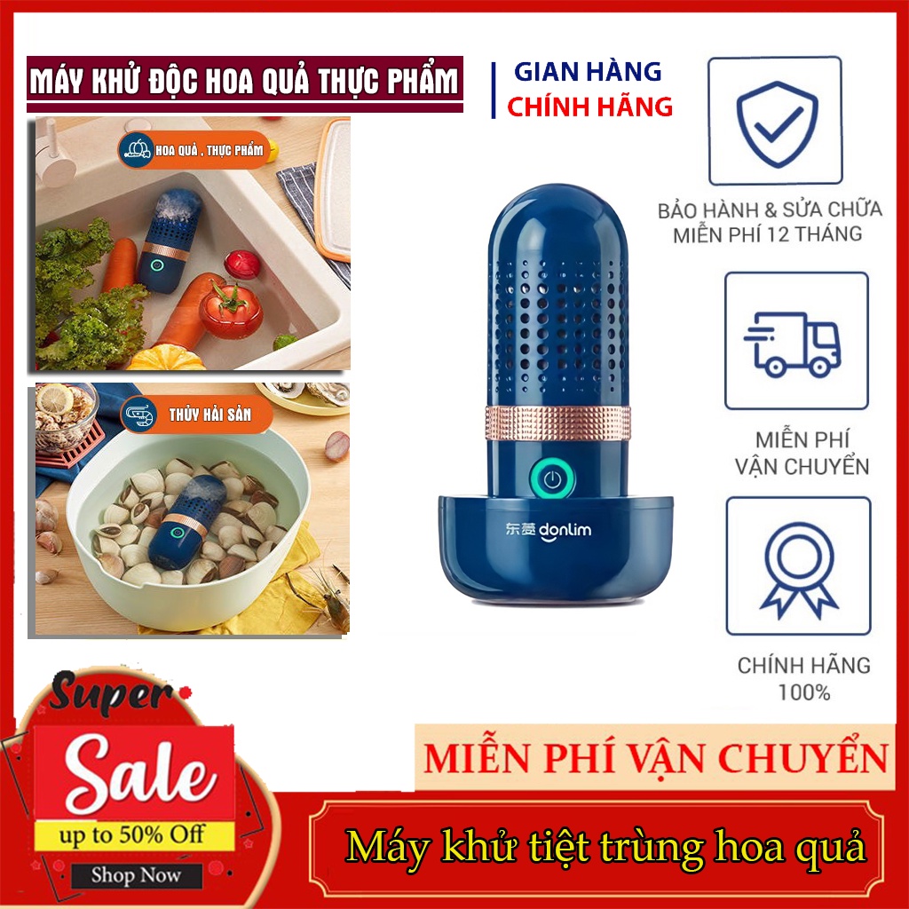 Máy khử trùng, tiệt trùng hoa quả Donlim, loại bỏ chất bảo quản, máy rửa rau tự động không dây sử dụng cho gia đình