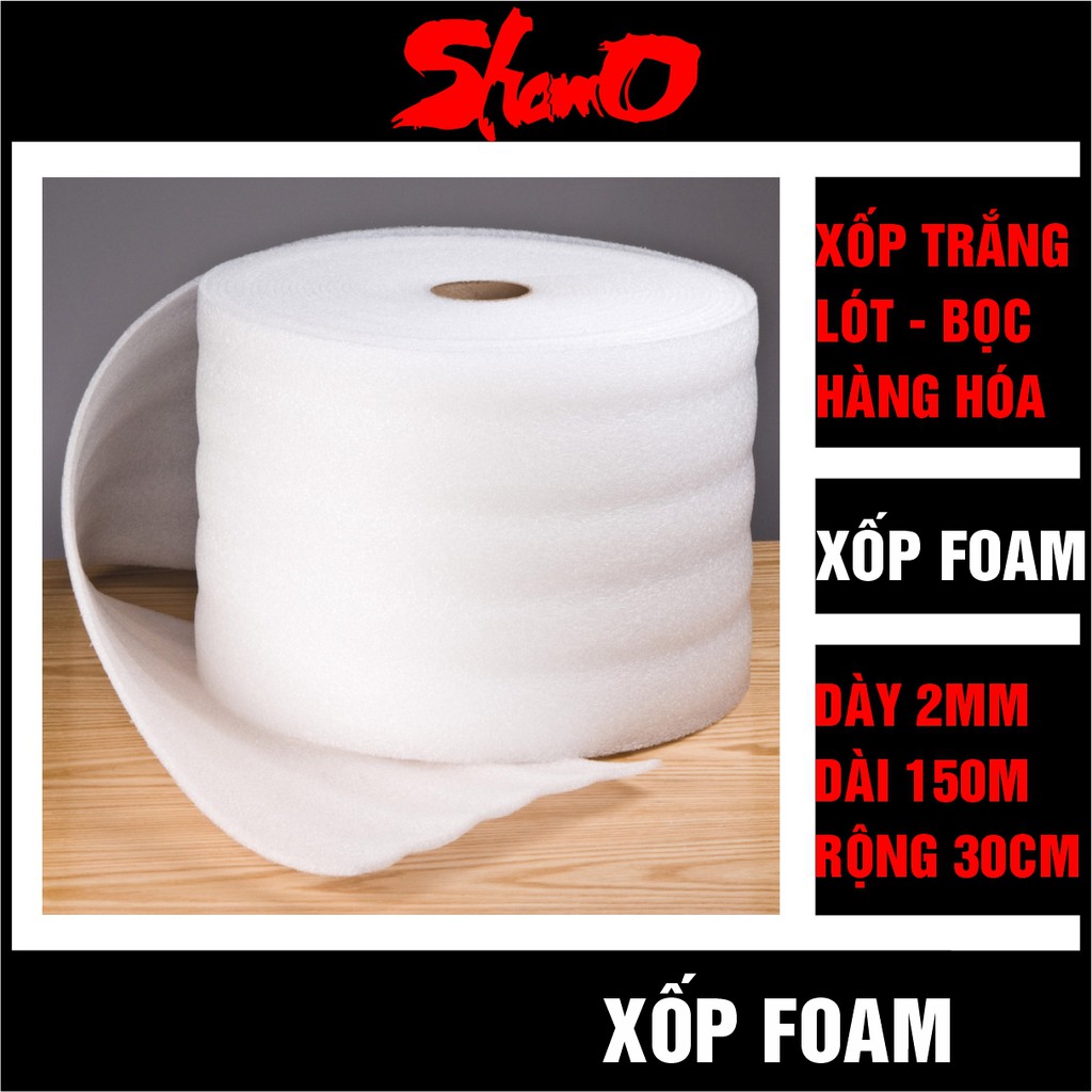 Xốp trắng 2mm lót bọc và chống sốc hàng hóa, tránh va đập đồ thủy tinh, gốm sứ, bình hoa