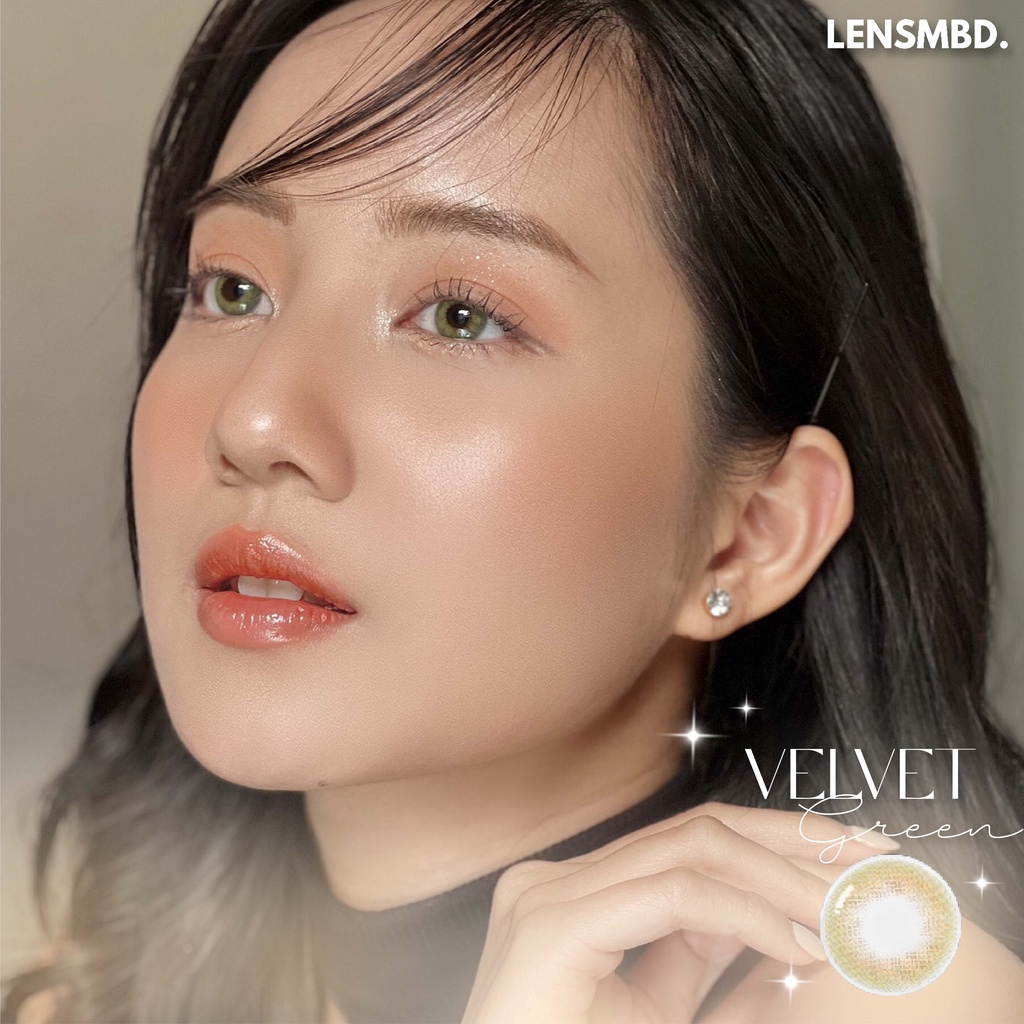 LENS KÍNH ÁP TRÒNG NỘI ĐỊA TRUNG XANH RÊU TÂY SÁNG VỪA VELVET GREEN LENSMBD X DOUYIN