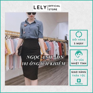 Chân Váy Bút Chì Công Sở - LELY-CV090- Màu Đen Xẻ Sau Công Sở Dáng