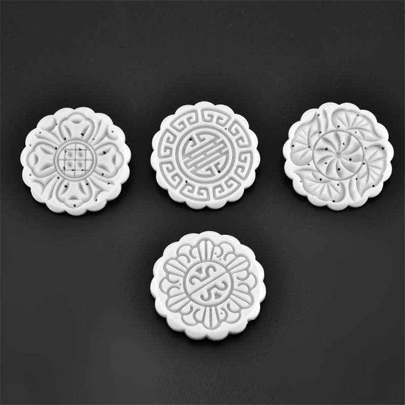 Khuôn Tròn Làm Bánh Trung Thu / Bánh Trung Thu 4 Ngăn Hình Hoa DIY