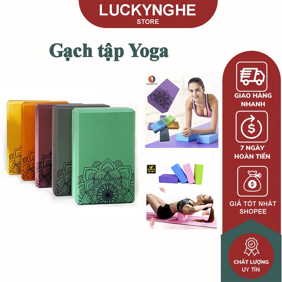 Gạch tập Yoga, gối yoga dùng trên thảm tập yoga in Hoa Mandala tạo hiệu quả cao