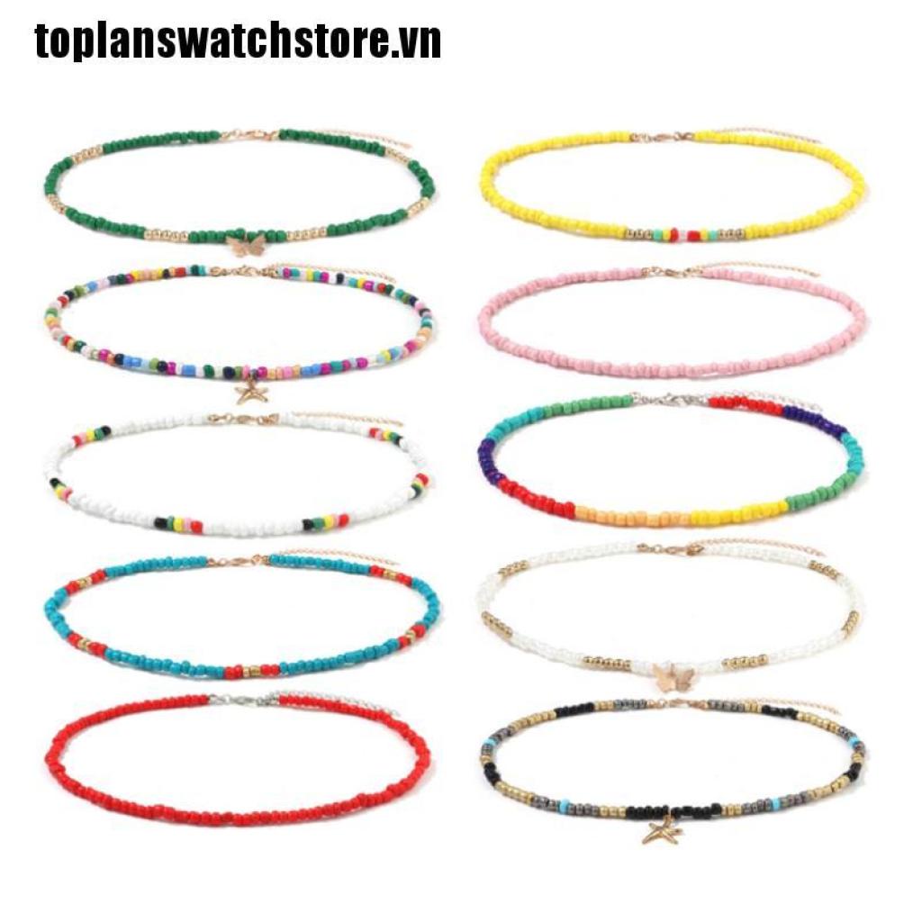 [toplanswatch] Vòng Cổ Choker Nhiều Màu Sắc Mặt Hình Ngôi Sao Nhỏ Phong Cách Bohemia