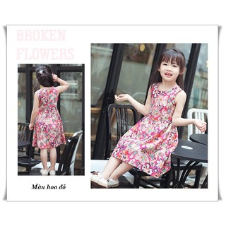 Váy bé gái mùa hè - Váy mỏng mát vải chất cotton thuần tự nhiên