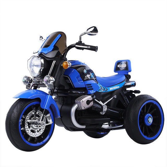 Xe máy điện 3 bánh 2188 moto thể thao đạp ga 2 động cơ cho bé (Đỏ-Trắng-Xanh-Vàng)