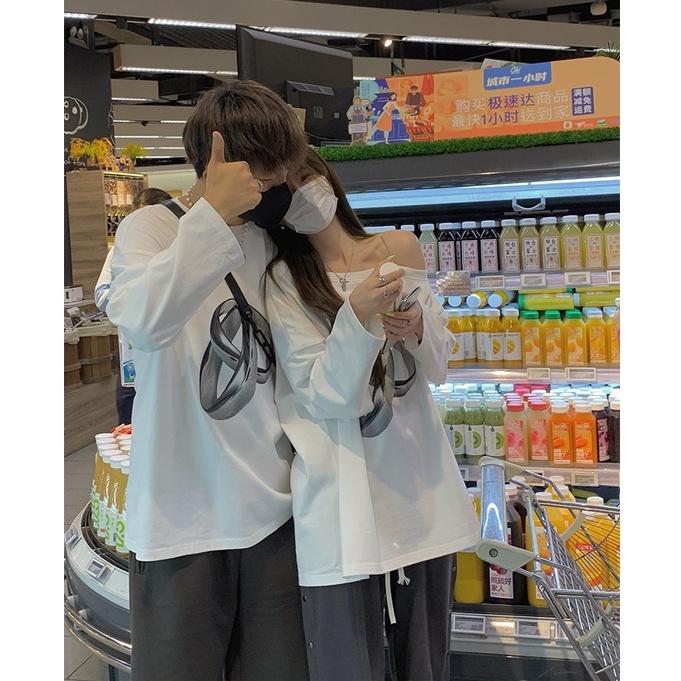 Áo thun tay dài trễ vai thời trang dành cho nữ