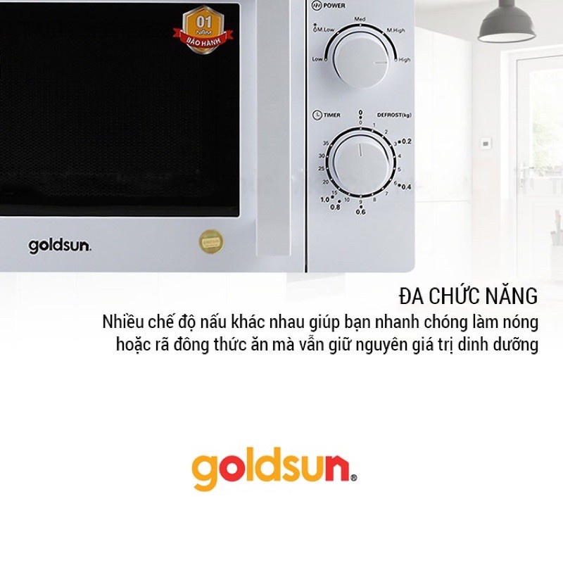 Lò vi sóng điện tử Goldsun CK2402 20L và Lò vi sóng cơ Goldsun CK1105 20L tay cầm - Công suất 700W - Bảo hành 12 tháng