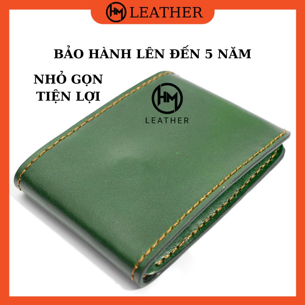 Ví Sen 5 Cao Cấp - Cam Kết 100% Da Bò Thật - Ví Nam Xanh Lá Cây Hàng Chính Hãng Thương Hiệu Hima Leather SEN 5