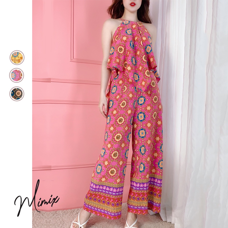 Set thổ cẩm bộ rời yếm 2 dây và quần suông ống rộng MIMIX BW2185