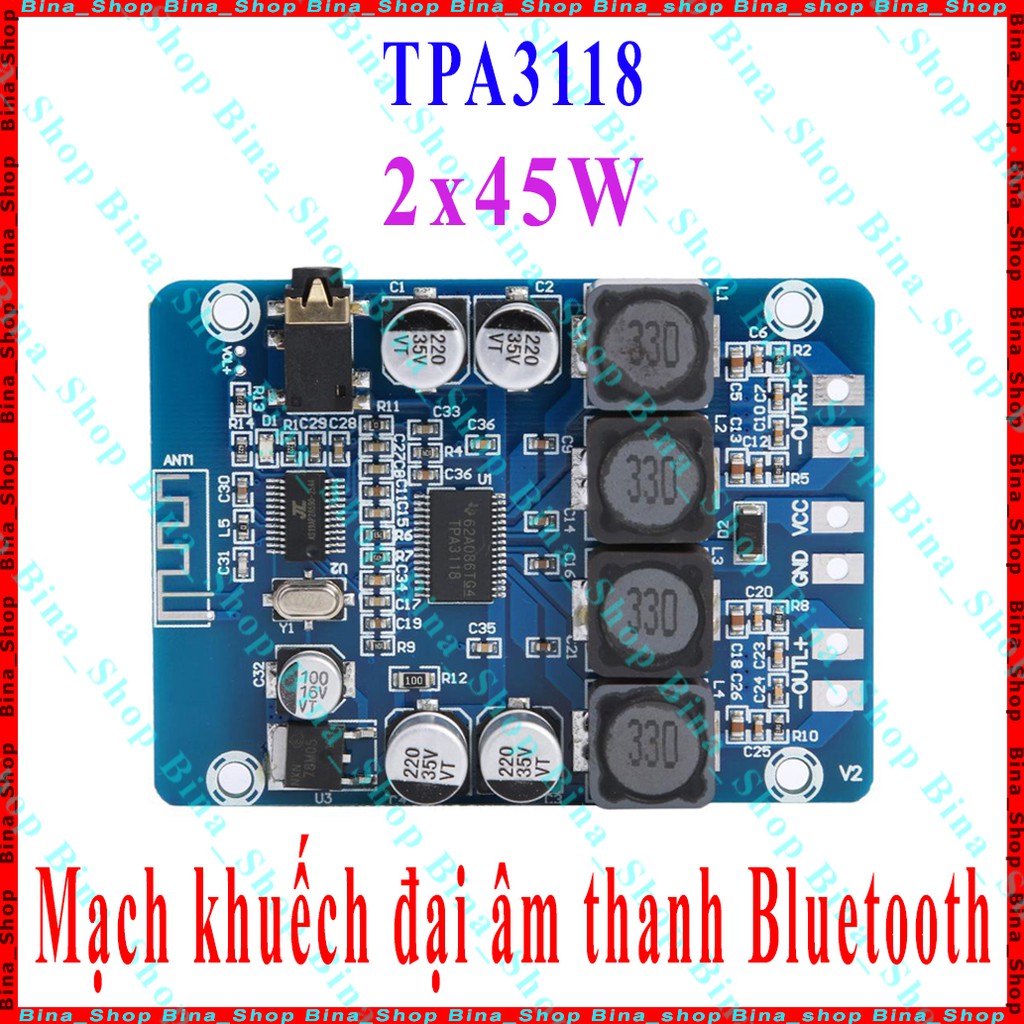 Mạch khuếch đại âm thanh Bluetooth kỹ thuật số XH-M314 2x45W Tpa3118