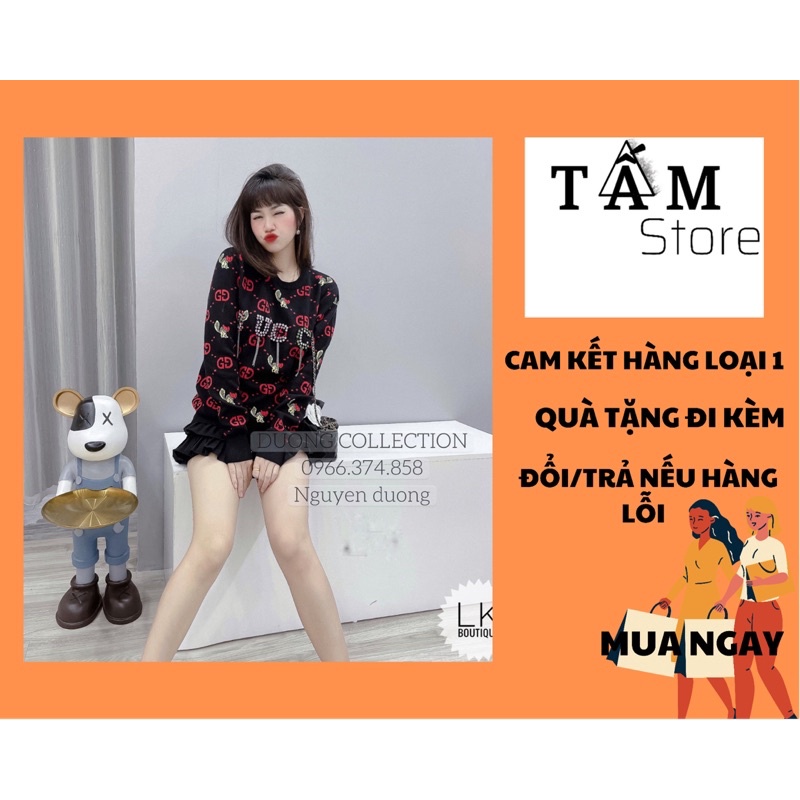 Áo Len Gucci Đính Đá Kết Hợp Với Chân Váy Thì Auto Xinh Thời Trang Hàng Quảnh Châu Chuẩn Đến Từng Tag Mac