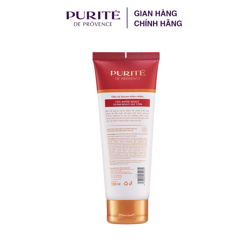 Dầu xả Purité serum thiên nhiên giảm ngay hư tổn 150ml