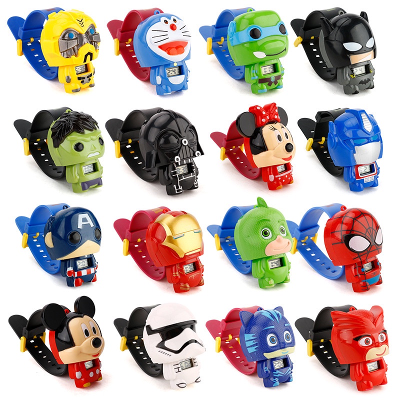Đồng hồ điện tử hoạt hình Captain America/ Spiderman cho trẻ em