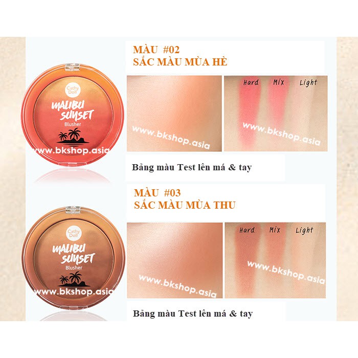 PHẤN MÁ HỒNG CATHY DOLL MALIBU SUNSET BLUSHER 7G CHÍNH HÃNG - 3383