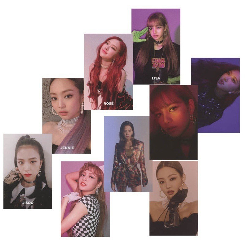 Set 8 thẻ hình album Square Up nhóm nhạc Black Pink dùng trang trí tiện dụng