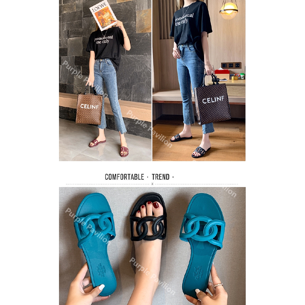 Dép lê bệt đi biển dạng thạch chống trượt chống mòn thiết kế chuỗi khóa thời trang mùa hè cho nữ