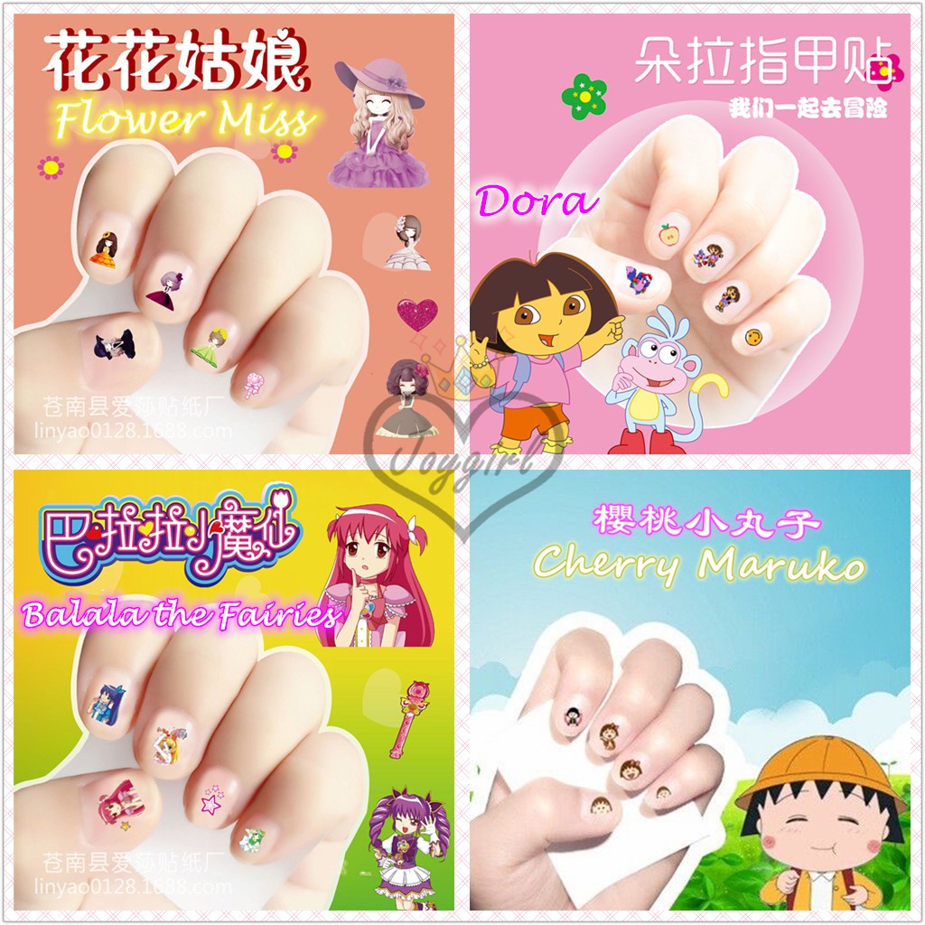 Miếng dán trang trí móng tay tự làm hình động vật hoạt hình dễ thương