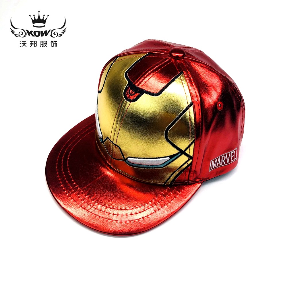 Mũ Lưỡi Trai Da Giả Phong Cách Hip Hop In Hình Iron Man Cá Tính Cho Bé