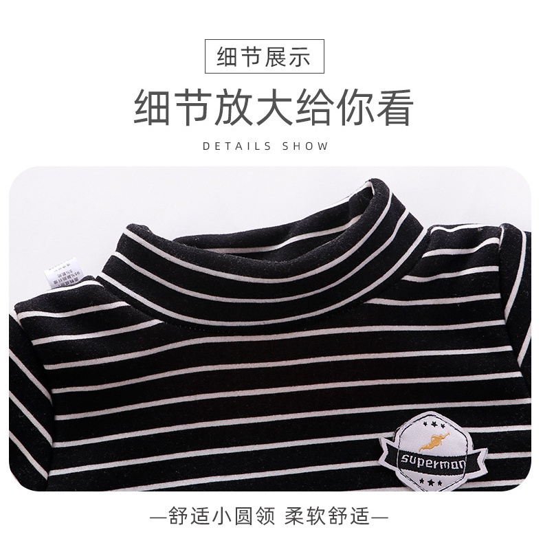 Áo thun tay dài cổ cao giữ ấm thời trang thu đông phong cách Hàn Quốc cho bé 80-150cm
